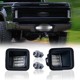LED License Plate Light For 2017-2025 Ford F250 F350 F450 Super Duty Pickup Truck Tag Lamp Assembly with Socket, 6000K White 2PCS