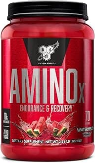 Amino X Muscle Recovery & Endurance Powder, BCAAs, 10 Grams of Amino Acids, Keto Friendly, Caffeine-Free, Support Endurance, Zero Sugar, Watermelon, 70 servings, 35.84 Ounce (Packaging May Vary)