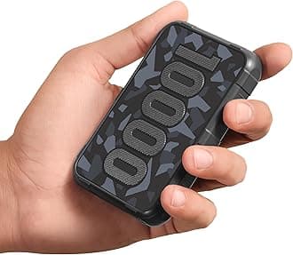 Ambrane 10000mAh Power Bank, Rugged & Slim, 22.5W Fast Charging, USB Type-C Input Output, PD & QC, Compatible with iPhone, Samsung, Oneplus & All Android (Force 10K, Black) -USB Type C