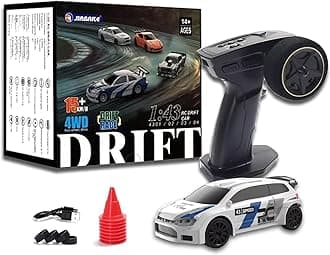 RC Drift Car - 1:43 Remote Control Car 2.4GHz Mini Drift Cars Racing High Speed Drift Car Model with LED Lights for RC Toys Gift (4307Blue, Gyro)
