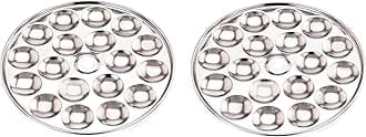 Expresso Mini Idli Plate – Stainless Steel, Thick Gauge, 19.4 cm, 2 Piece, Fits All Idli Makers & Cookers, Non-Stick, Perfectly Steamed 18 Idlis