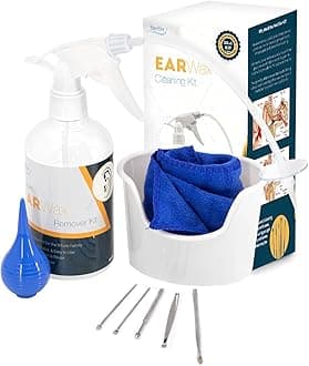 Ear Wax Remover Kit, 20-in-1 Ear Cleaner Removal Kit for Baby, Kids and Adults Easy, Safe & Effective Cleaning Tool with Water Pump, Syringe & Spray Bottle for Ear Wax Suction/Irrigation