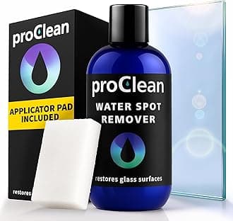 ProClean Hard Water Stain Remover for Glass & Metal – Non-Acid Mineral Deposit & Water Spot Remover for Cars & Shower Glass Cleaner - Removes Hard Spots from Windows – with Applicator Pad