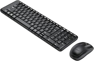 Logitech MK215 Wireless Keyboard and Mouse Combo for Windows, 2.4 GHz Wireless, Compact Design, 2-Year Battery Life(Keyboard),5 Month Battery Life(Mouse) PC/Laptop- Black