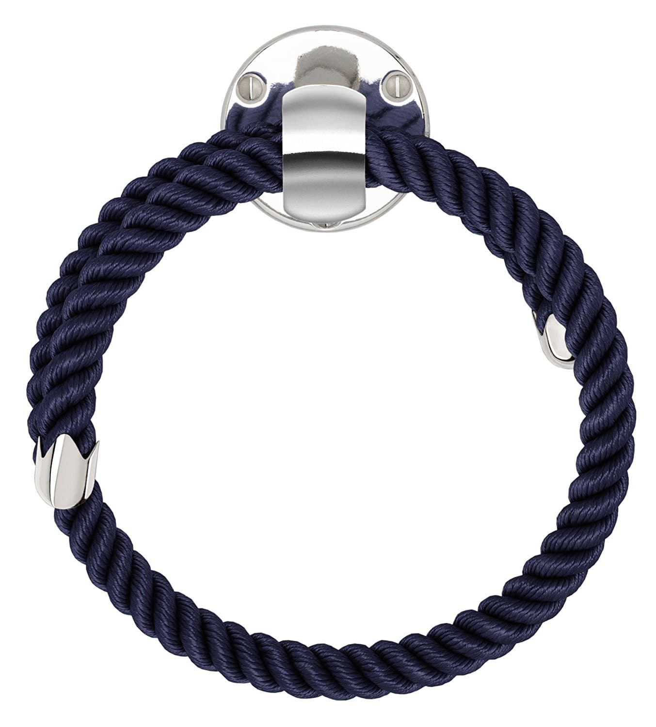 Nautiluxe Nautical Rope Towel Ring (Navy/Chrome)