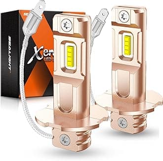 SEALIGHT H3 LED Fog Light Bulb, Upgrade 14000LM 600% Super Brighter 1:1 Mini Size Plug-n-Play, Super Heat Dissipation Performance, H3ll H3 Led Bulb Fog Lights for Car, Truck, SUV, Pack of 2