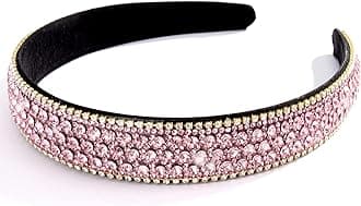 Pink Rhinestone Headbands - Bling Sparkly Diamond Homecoming Hair Accessories for Women and Girls Gifts