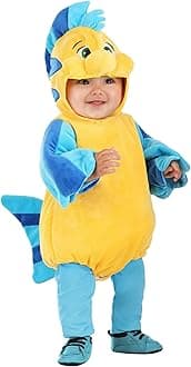 Disney The Little Mermaid Flounder Infant Costume, for Halloween, Cosplay, Ocean Beach Theme Party & Dress Up