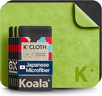 Koala Kloth Microfiber Eyeglass Lens Cleaning Cloth | Sunglass, Phone, Camera, Computer Screen Cleaner | Ultra Fine | Safe for All Coated Lenses and Screens | USA Made | 6 Pack, 6x7 '' , Turquoise