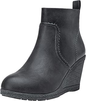 Vepose Women's 9679 Low Wedge Boots, Comfortable Ankle Booties with Inside Zipper