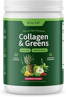 – Super Greens Supplement Powder with Collagen Peptides | 26 Super foods + Vitamins | Grass Fed, Non-GMO Greens Super food Powder for Hair, Skin, Nails & Joint Support | 30 Servings