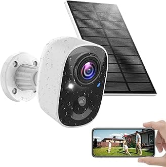 Solar Camera Outdoor Wireless, 2.4G Wi-Fi Security Camera with AI Motion Detection, Cameras for Home Security, 2K Color Night Vision, 2-Way Talk, IP66 Weatherproof, Cloud/SD Storage, 2 Packs