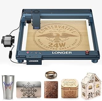 Longer B1 20W Laser Engraver, 24000mW Output Laser Cutter Machine with Auto Air Assist, Engraving Area 17.72"x17.32", DIY Laser Engraver for Wood and Metal,Engraving Speed of 36000 mm/min
