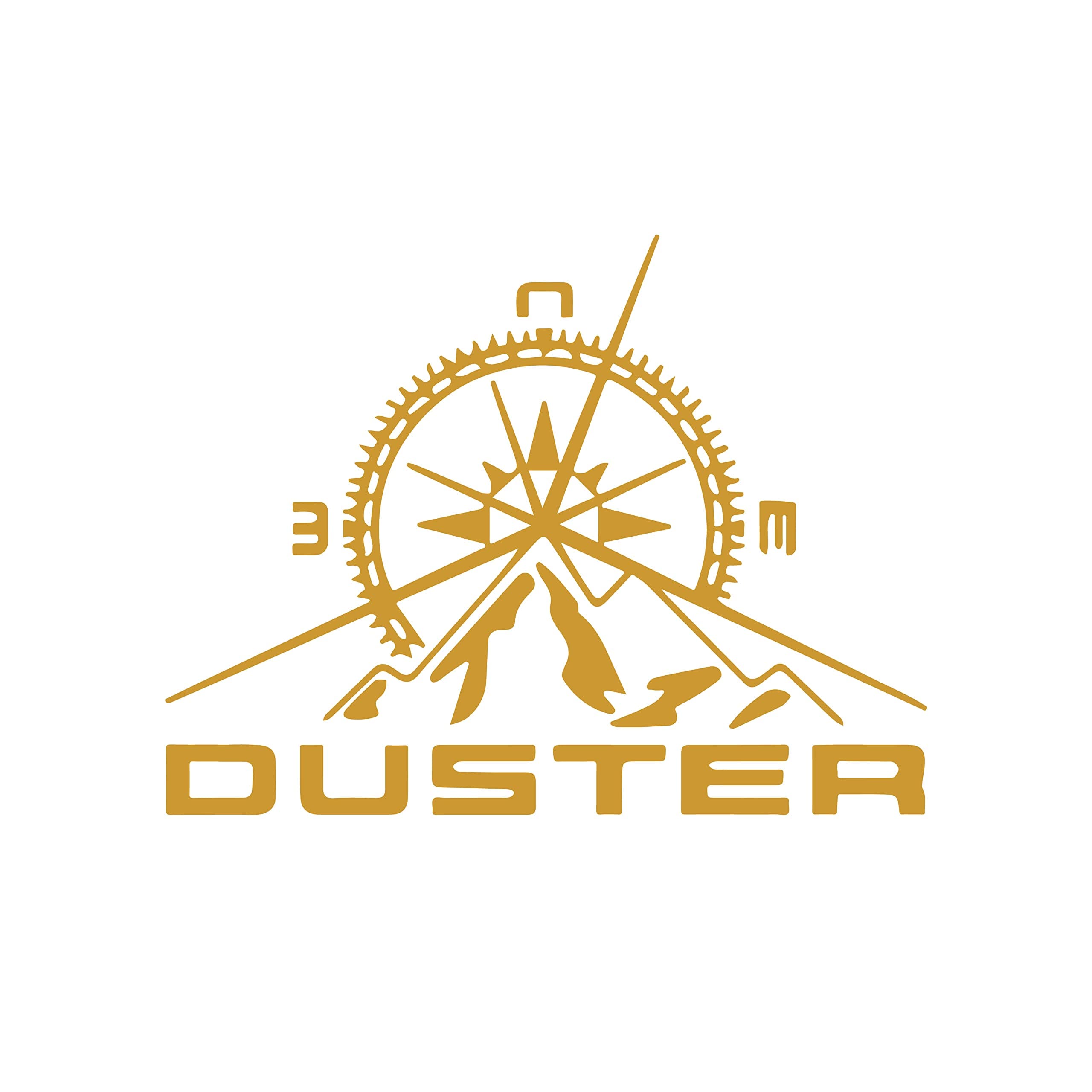 Compass Stickers Compatible with Duster Renault Car Back Sides Bumper Decal Black Vinyl L x H 20.00 cm x 15.00 cm (Golden)