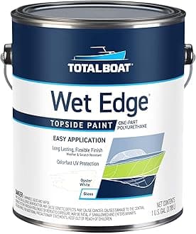 TotalBoatWet Edge Marine Topside Paint for Boats, Fiberglass, and Wood (Oyster White, Gallon)