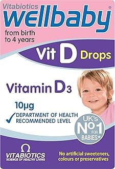 Wellbaby Vitamin D Drops for Babies from Birth to 4 Years - from The UK’s No.1 Baby Supplement Brand