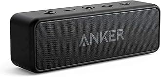 Anker Soundcore 2 Portable Bluetooth Speaker With Better Bass, 24-Hour Playtime, 66Ft Bluetooth Range, Ipx5 Water Resistance & Built-In Mic