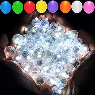 Aogist 200pcs White Balloon Light,Long Standby Time Waterproof Mini Ball Light,Round LED Flash Lamp for Paper Lantern Balloon Party,Wedding,Birthday,Festival,New Year and Christmas Decorative