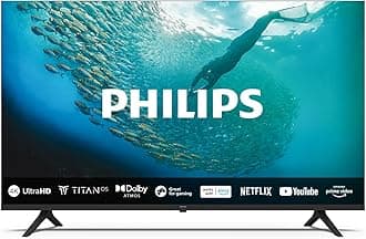 PHILIPS75PUS7009 4K LED Smart TV - 75 Inch Display with Pixel Precise Ultra HD, Titan OS Platform and Dolby Atmos Sound, Works with Alexa and Google Voice Assistant - Matt Black