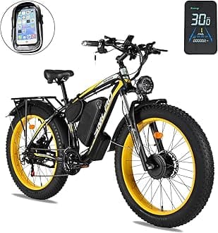 Dual Motor Electric Bike for Adults, Dual Motor 2000W 22.4Ah 35MPH AWD Ebike 26" Fat Tire MTB Hydraulic Disc Brake