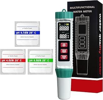 5 in 1 Digital PH Meter, 0.01 High Accuracy ph Tester Digital for Water TDS/EC/Salt/Temp/PH Pen, pH PPM MeterWater Tester Drinking Water, Hydroponics, Plants, Aquarium and Pool