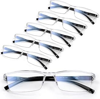 Gaoye 6 pack Executive Style Reading Glasses Men - Durable Readers with Blue Light Filtering - Comfortable Fit with TR90