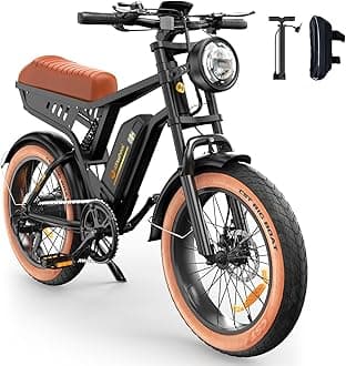 isinwheel Electric Bike Adults 750/1500W Ebike 20/28MPH, 55-75 Miles Electric Motorcycle with 10.4/13AH Battery, 20" Fat Tire Electric Dirt Bike 7-Speed E-Bike Full Suspension, R/L Turn Headlight