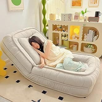 White Folding Tatami Pull Out Lazy Sofa Bed - Ideal For Home Or Office Use - Lazy Sofa Couch Bed For Bedroom, Living Room