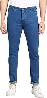 Urbano Fashion Men's Slim Fit Black Stretch Jeans