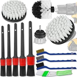 – GOH DODD 13 Pieces Car Cleaning Kit, Auto Detailing Brush Set for Cleaning Wheels, Interior, Exterior, Leather, Dashboard, Air Vents, Emblems