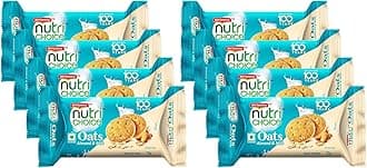 NutriChoice Oats Almond Milk 2.64oz (75g) - Crispy, Crunchy Tea Moments - Breakfast & Tea Time Snacks (Pack of 8)