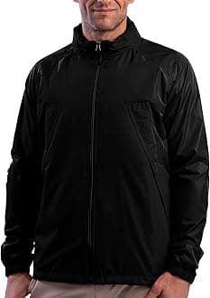 SCOTTeVESTPack Windbreaker Jacket for Men - 19 Hidden Pockets - Lightweight Water Repellent Coat for Travel & More