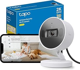 C125 Indoor Camera with Physical Privacy Shutter, 2K QHD Security Camera, No Monthly Fee, AI Detection, Pet & Baby Camera, CCTV, 2-Way Talk, 140° Wide FOV, Night Colour Vision, Magnetic Mounting
