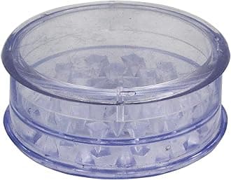 Grinder Plastic 60 mm Three Parts Including Storage Choose Your Favourite Colour (Transparent) for Pine Nuts and Chilli Peppers, 1x