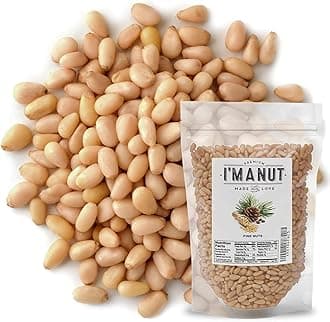 Premium Raw Pine Nuts 32oz (2 lbs.) Non-GMO, No Additives Batch Tested Gluten & Peanut Free, Resealable Pouch for Freshness, Unsalted Pine Nuts - Perfect for Pesto, Salads, Gourmet Cooking and Baking