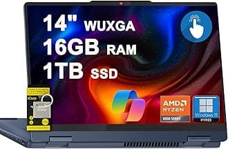 Lenovo IdeaPad Flex 5i 2-in-1 Laptop 14" WUXGA Touch AMD 8-core AI-Powered Ryzen 7 8840HS Up to 16 Tops 16GB RAM 1TB SSD for Creator Designer Business Professional Win11Pro ICP Hub Copilot AI PC