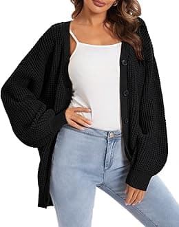 Cardigan Sweaters for Women 100% Cotton Button-Down Oversized Knit Outerwear Fall Tops for Women 2026