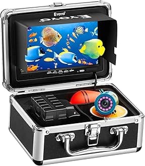 Portable Underwater Fishing Camera Waterproof 1000TVL Video Fish Finder 7 inch LCD Monitor 12pcs IR Infrared Lights for Ice Lake and Boat Fishing (30m Cable)