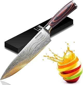 Chef Knife - Pro Kitchen Knife 8 Inch Chefs Knife High Carbon German Stainless Steel Sharp paring Knife with Ergonomic Handle