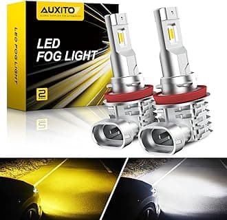 AUXITO H11 H8 H16 Switchback LED Fog Light Bulbs, 6500K White/3000K Amber Yellow, 6000LM 300% Brightness, Dual Color White Yellow Driving Fog Lights, Non-polarity, Pack of 2