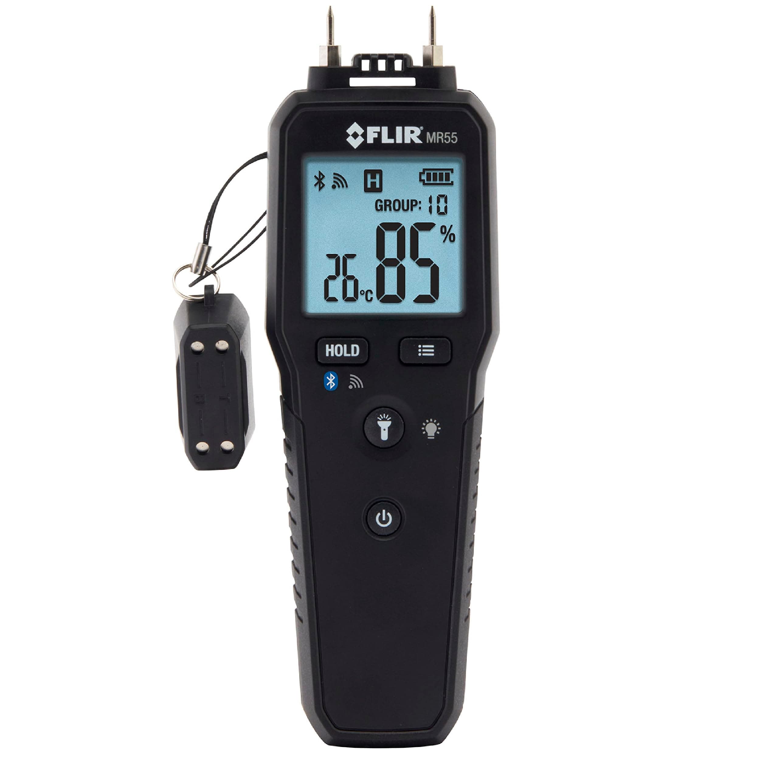 MR55 - Pin Moisture Meter with Bluetooth for Instant Data Sharing via The FLIR Tools Mobile app.