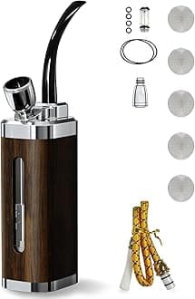 Hookah Set Portable Hookah Set Travel Small Hookahs Mini Hookah Shisha For a Single Smoker (Wood Grain)