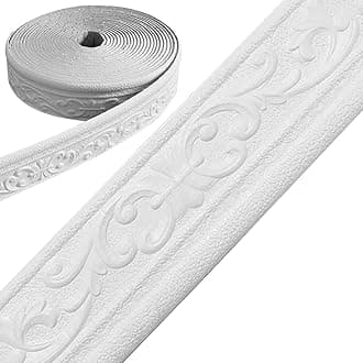 Molding Trim 1 Roll 33ft 3D Peel and Stick Trim Molding Self-Adhesive Wall Trim DIY Bendable Tailorable Decorative Wall Molding for Bedroom Living Room, Mouldings Trim