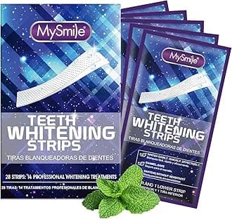 Professional Teeth Whitening Strips 14 Treatments, Peroxide Free, Non-Sensitive Formula, Whitening for Sensitive Teeth, Enamel Safe Teeth Whitener for Smokers, Coffee Drinkers, Yellow Stains