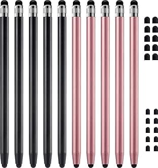 ChaoQ Stylus Pen for Touchscreen, 10pcs High Sensitivity and Precision Stylus Pen for iPad iPhone Android Compatible and All Touch Screens (Black/Rose Gold)