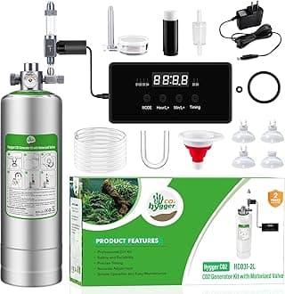 Upgraded 2L/5L Aquarium CO2 Generator System with Timer-Enabled Motor Valve, Upgrade CO2 System Kit with Quick-Release Structure for Aquarium Plants Tanks (2L)