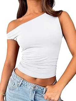 Trendy Queen Damen-Sommer-Top, Frühlings-T-Shirt, bauchfreies Tank-Top, modische Kleidung, Workout, Fitnessstudio, Strand, Urlaub, Outfits 2025