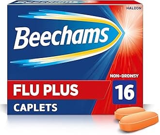Beechams Flu Plus Caplets, Cold & Flu Relief Medicine for adults, with Paracetamol, 16s