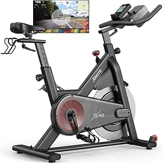 JOROTO Exercise Bike/Spin Bike, Silent Stationary Bike Indoor Cycling Bike for home Gym Cardio with Readable Magnetic Resistance with Tablet Holder, 350lbs Weight Capacity 44Days Kinomap Member