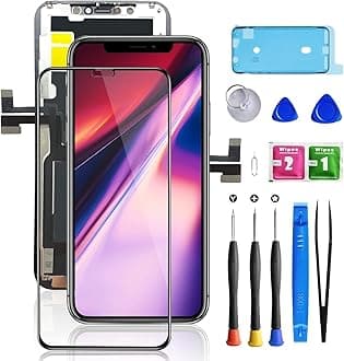 for iPhone 11 Pro Screen Replacement, 5.8 inch LCD Display Frame Assembly 3D Touch Screen for A2160, A2217, A2215 with Repair Tool Kit + Waterproof Frame Adhesive Sticker + Tempered Glass
